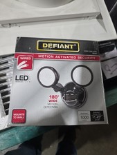 Defiant 180 Degree Black Motion Activated Outdoor LED Light Twin Head Flood 