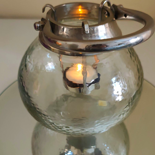 Clear glass round hanging - clear,
