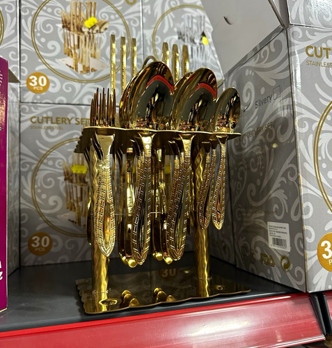 30pc gold polished stainless - gold,