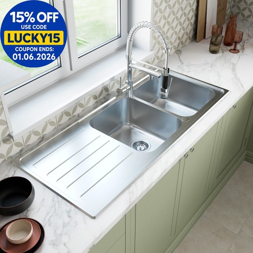 Stainless steel double bowl - steel,