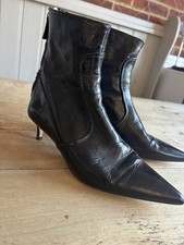 Zara Black Kitten Heel Ankle