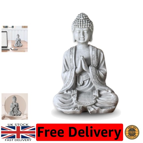 Serene grey buddha - serene, figurine