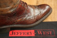 Jeffery West Tan Brown Leather Derby Brogue Boots Shoes Mens UK 9 US 10 EU 43