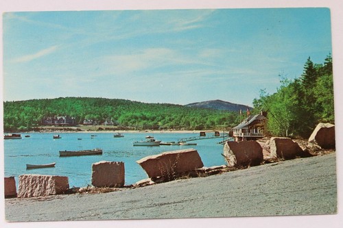 Postcard sand beach and yacht - postcard,
