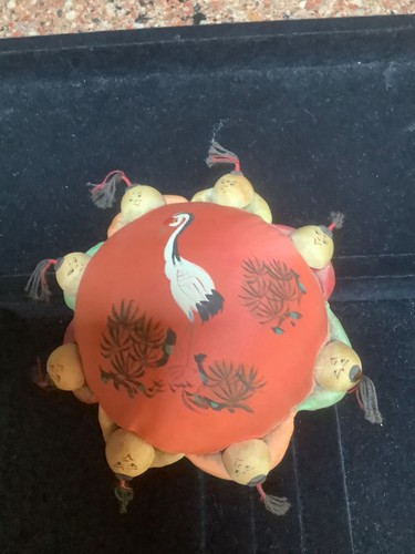 Vintage chinese pink silk pin - vintage,