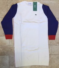 Lacoste 100% Laine New Dress in White EF7343-9PC Size 40 €250
