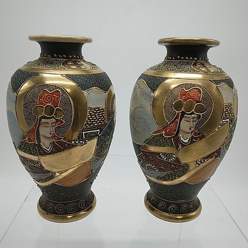 Pair satsuma vases 5 ins - pair,
