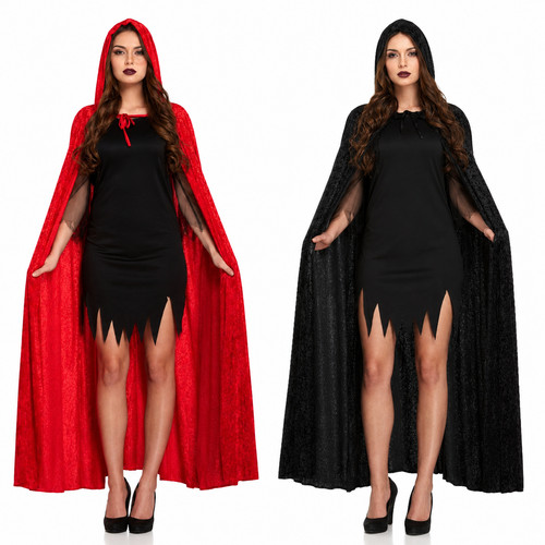 Adult velvet hooded vampire - hooded,