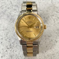1981 Rolex Date Oyster Perpetual 15053 Bi-Metal Swiss Vintage Quickset Watch