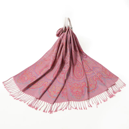 Women red paisley scarf - paisley,