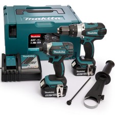Makita DLX2145TJ 18V Combi Drill & Impact Driver Kit 2 x 5.0Ah Battery Charger