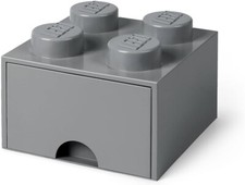 LEGO Brick with 4 Knobs 1 Drawer GREY Storage Box for LEGO Toys Desk Drawer NEW