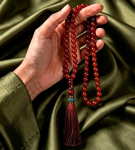 Tasbeeh 100 beads yemeni agate - 100,