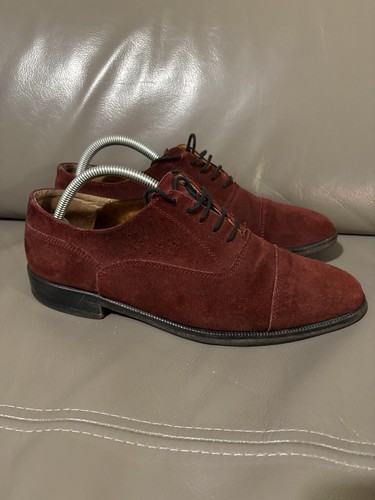 Trickers mens burgundy - burgundy, suede