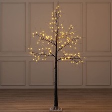 6ft Snowy Effect Warm White Twig Tree Pre-lit 96 LED XMAS Lights Indoor/Outdoor
