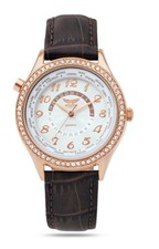 AVIATOR 'F Series' Crystal Luxe Women's Quartz Watch - Brown Leather - AVAW9510