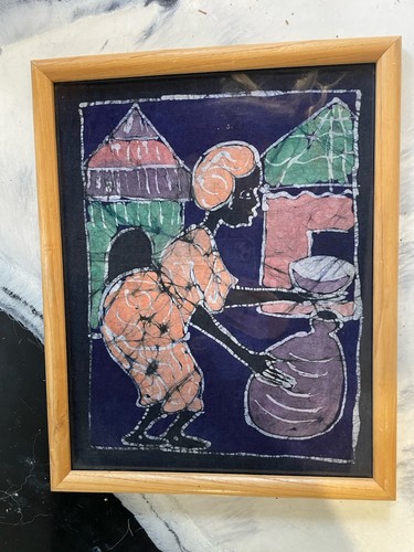 African batik art panel fabric - art,