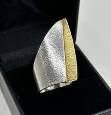 Unique Modernist Vintage Sterling 925 & 750 Gold Excellent Condition Lapponia Still