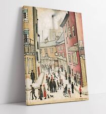 an old street CANVAS WALL ART PICTURE PRINT PAINTING FRAMED Ls Lowry Style