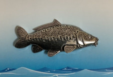 Mirror Carp Silver Pewter Pin