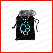 Metal stainless steel necklace brass knuckle dusters work hardened Multi color