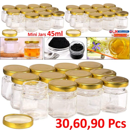 90pcs 45ml hexagon glass jars - 90pcs,