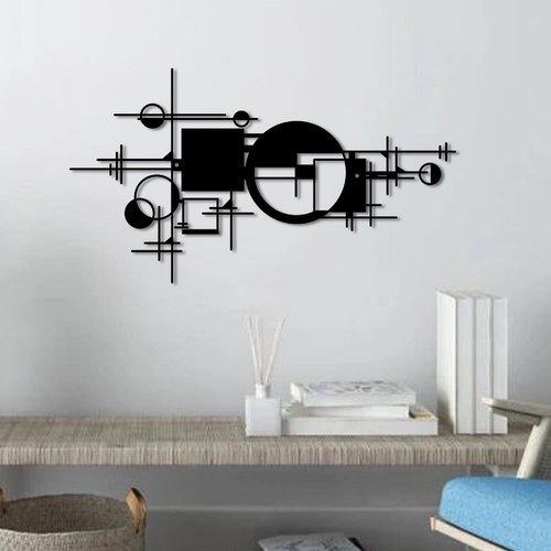 Metal wall art abstract - metal, black