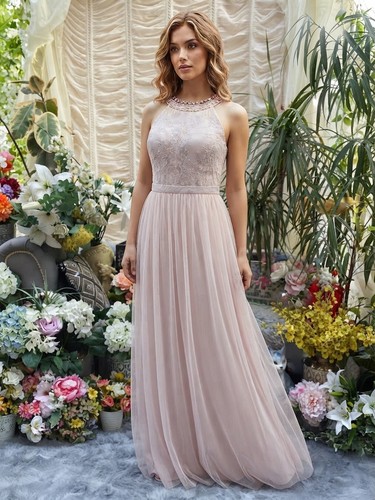 Maxi dress couture - maxi, pink