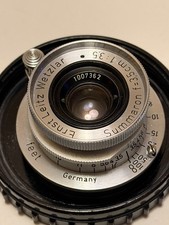 Leitz Leica 3.5cm 35mm f3.5 1:3.5 Summaron Lens Screw Mount 1952 with caps HAZE 