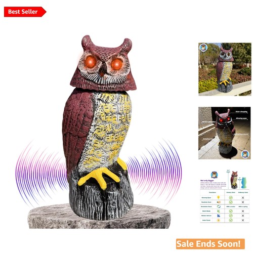 Garden solar owl with motion - solar,