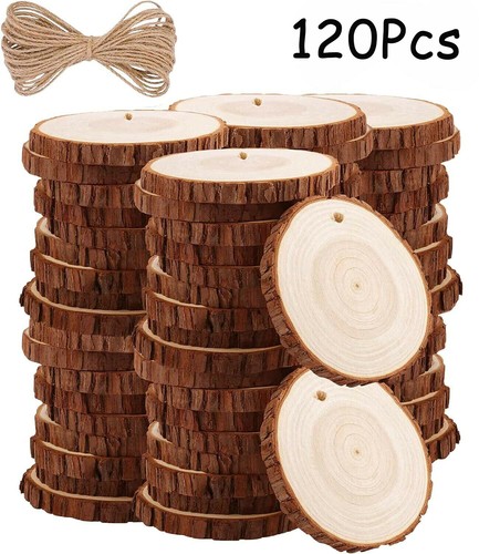 120pcs wood slices - wood, round
