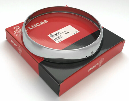 Lucas chrome headlamp - headlamp, rim