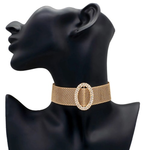 Gold colour choker - choker, mesh