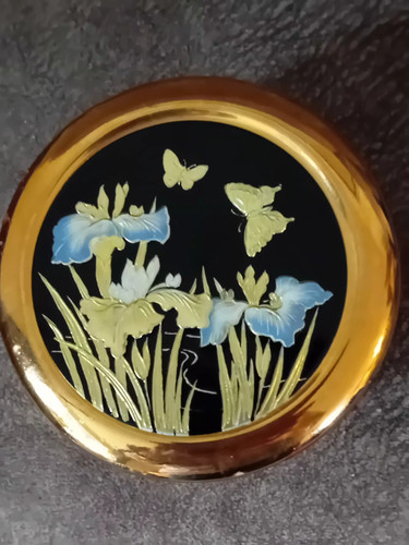 Chokin porcelain trinket - , box