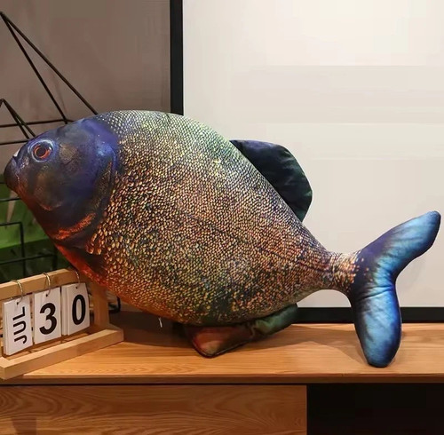 Piranha fish print pillow - print,