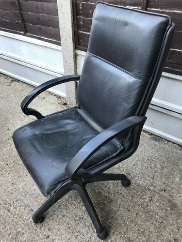 Leather office desk chair - desk,