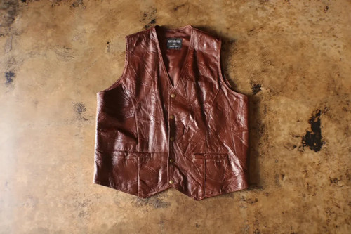 Men patchwork leather - men's, vest,/