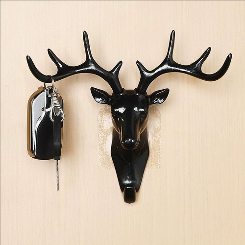 Black wall mounted - wall-mounted, deer