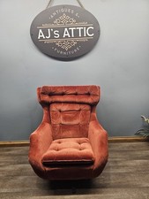 1970s Parker Knoll Glide Statesman Swivel Tilt Base Egg Arm Chair