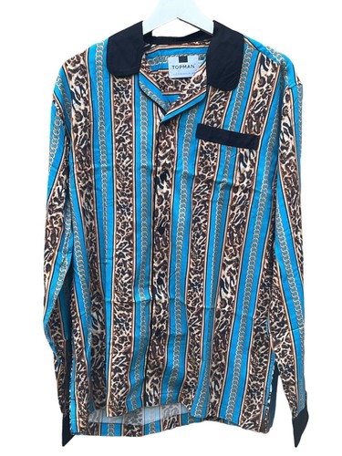 Topman chain animal print - animal, blue