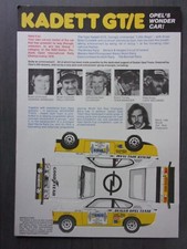 OPEL KADETT GT/E orig 1978 UK Mkt Cut Out Model Sales Publicity Item - GTE
