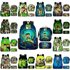 3D Ben 10 School Backpack Rucksack Insulated Lunch Bag Pencil Case Set Gift