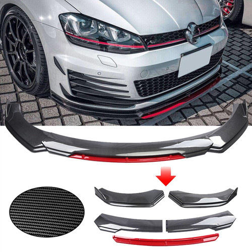 Carbon fiber red front bumper - carbon, front+bumper