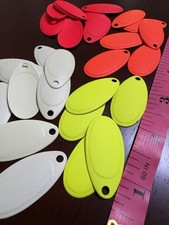 Fishing French Spinner Blades, Size 4 UV Chartreuse, orange, red, white