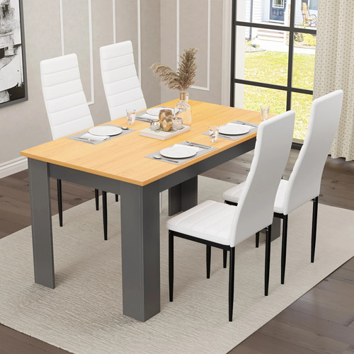 Wooden dining table - table, set