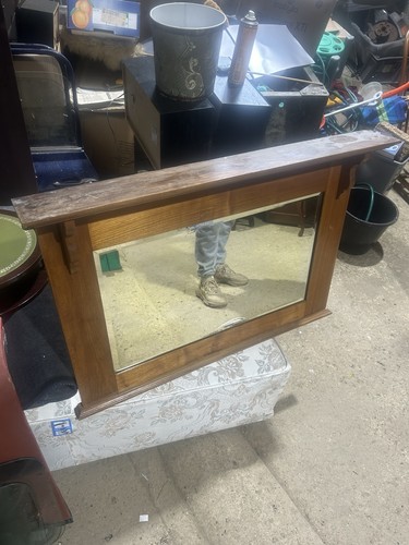 Antique oak sideboard mirror - oak,