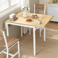 Industrial Drop Leaf Dining Table Breakfast Kitchen Small Rustic Metal Folding