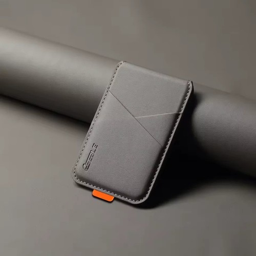 Magnetic leather card holder - leather,
