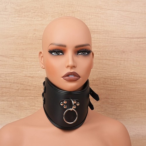 Leather bdsm neck collar - pu,