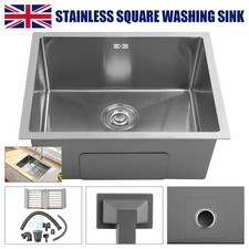 Large Super Deep Single Bowl Square Stainless Steel Kitchen Sink Undermount